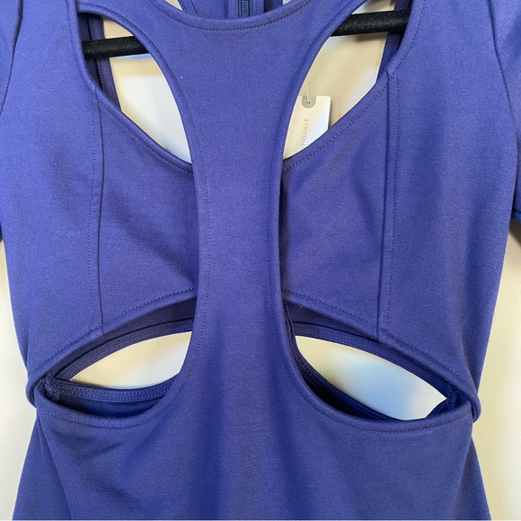 NWT by Anthropologie Ponte Cut-Out Navy Blue Short Sleeve Mini Dress Size XS - Picture 9 of 13